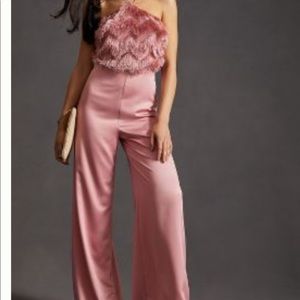 Anthropologie hutch feathered jumpsuit